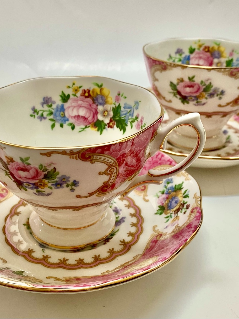 Vintage Royal Albert “Lady Carlyle” Floral Teacup and Saucer Set Made in England